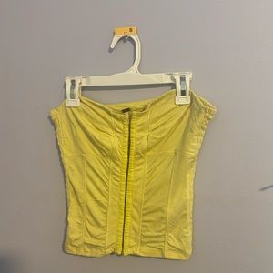 FREE PEOPLE yellow corset tube top